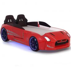 Дитяче ліжко машина GTR Red 190х90 см з підсвіткою, музикою, шкіряний салон, пультом